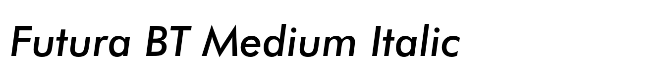 Futura BT Medium Italic